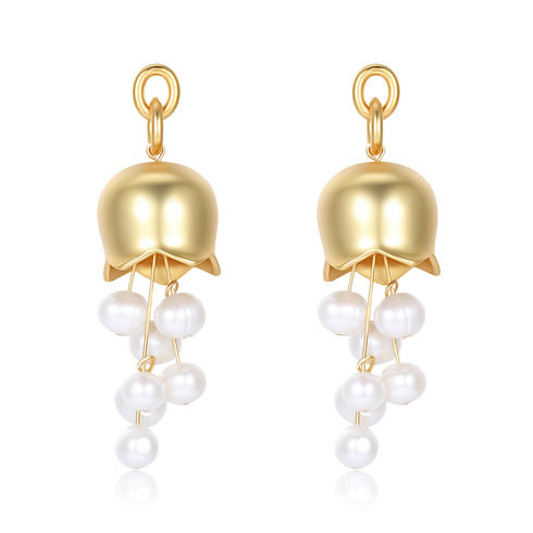 Lily of the valley pearl earrings - Zafari Studio Jewelry